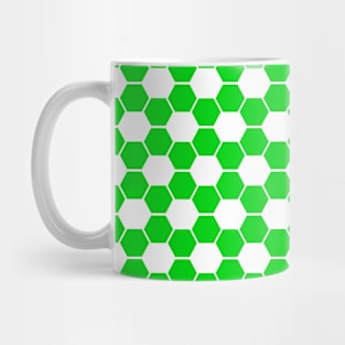 Reverse Football / Soccer Ball Texture - White and Green Mug